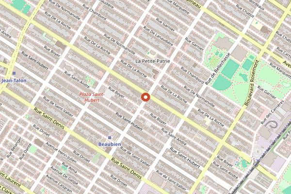 Map showing Automne Boulangerie in Montreal