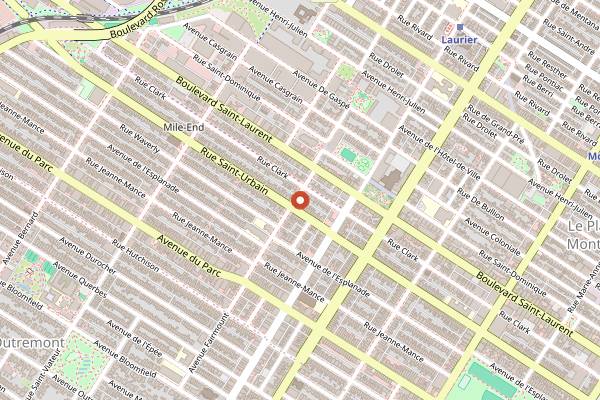 Map showing Fairmount Bagel in Montreal