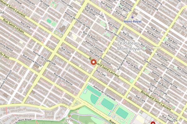 Map showing Hof Kelsten in Montreal