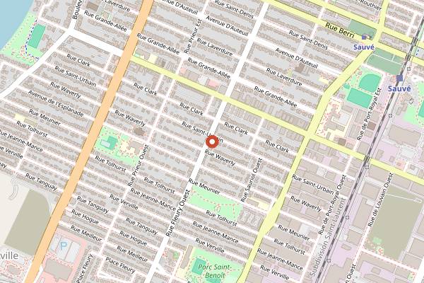 Map showing La Bete a Pain in Montreal