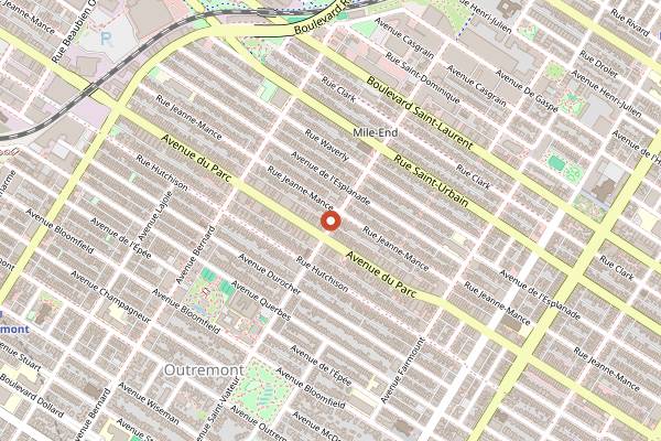 Map showing St-Viateur Bagel in Montreal