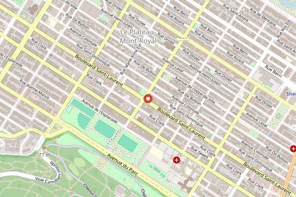 Map showing Big in Japan in Montreal