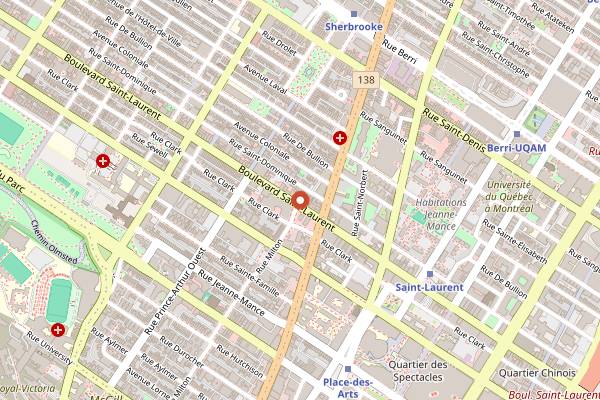 Map showing Bootlegger l'Authentique in Montreal