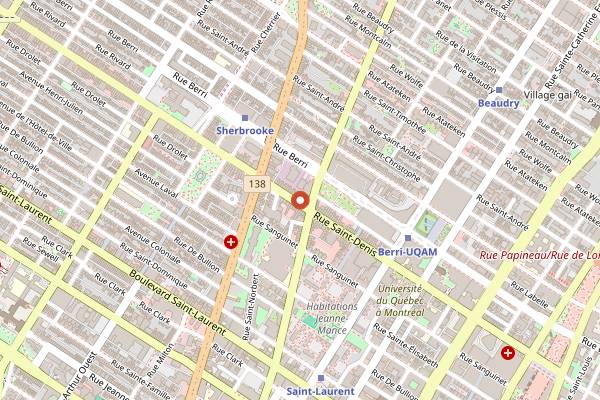 Map showing Le 4e Mur in Montreal