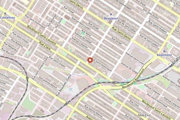 Map showing Notre-Dame-des-Quilles in Montreal