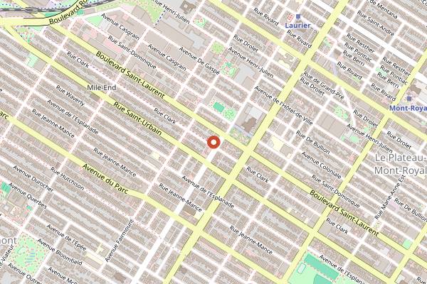 Map showing Dieu du Ciel in Montreal