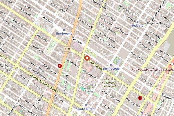 Map showing Le Saint-Bock in Montreal