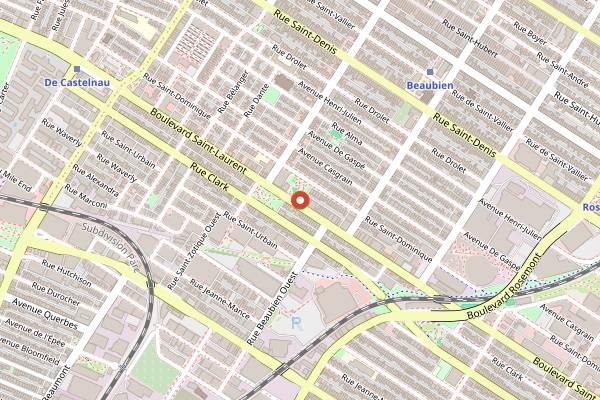 Map showing Vices et Versa in Montreal