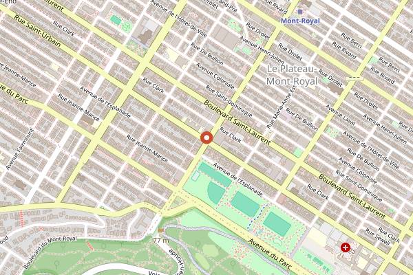 Map showing Beautys Luncheonette in Montreal