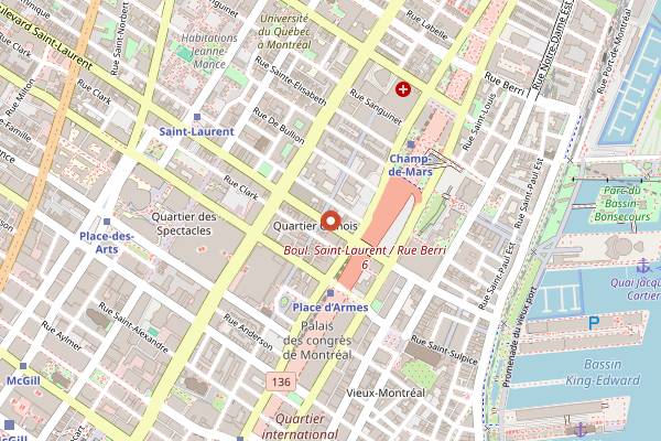 Map showing Qing Hua Dumpling in Montreal