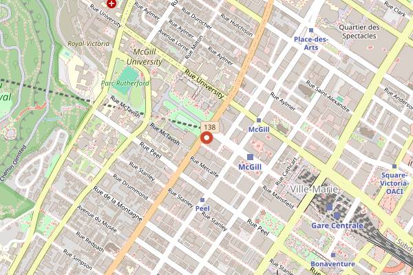 Map showing Cafe Humble Lion in Montreal