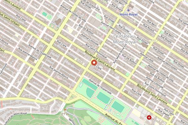 Map showing Cafe Myriade in Montreal