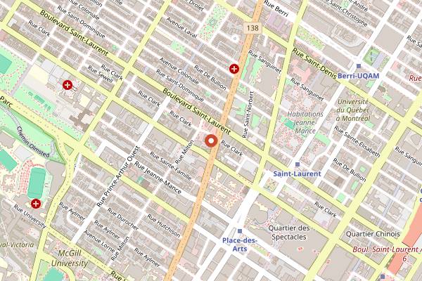 Map showing Cafe Osmo in Montreal