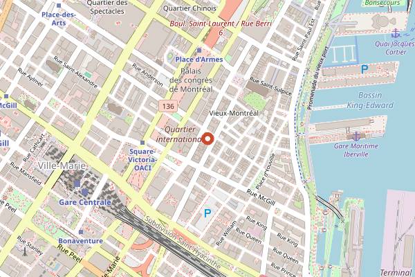 Map showing Crew Collective & Cafe in Montreal