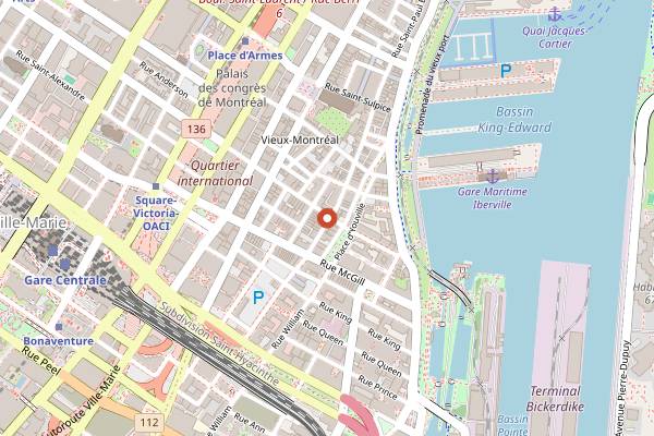 Map showing Olive et Gourmando in Montreal