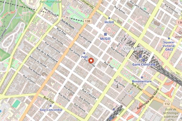 Map showing Deville Dinerbar in Montreal