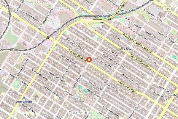 Map showing Nouveau Palais in Montreal
