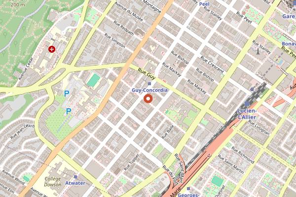 Map showing Otto Yakitori in Montreal