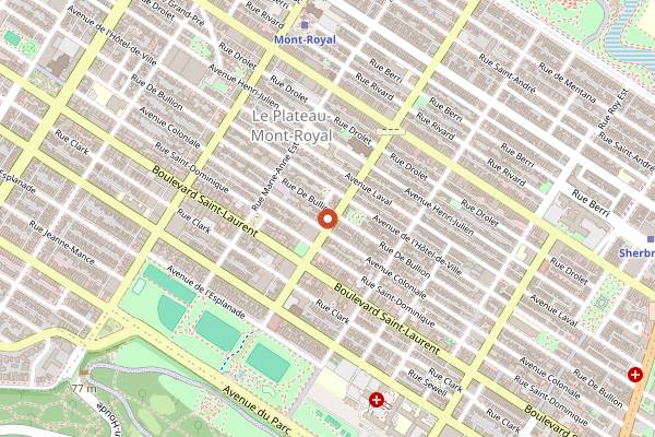 Map showing Romados in Montreal