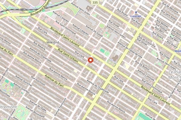 Map showing Wilensky's Light Lunch in Montreal