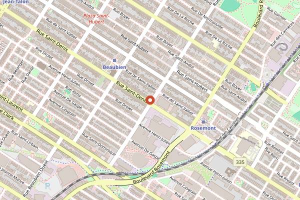 Map showing Zab Cafe in Montreal