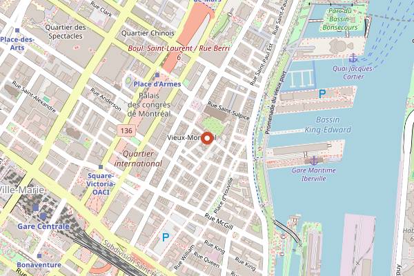 Map showing Ateliers & Saveurs in Montreal
