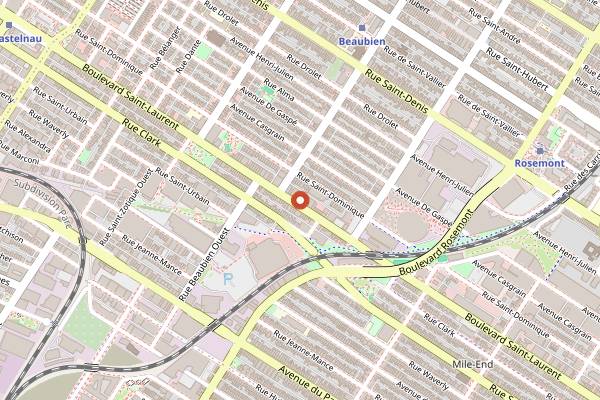 Map showing La Guilde Culinaire in Montreal