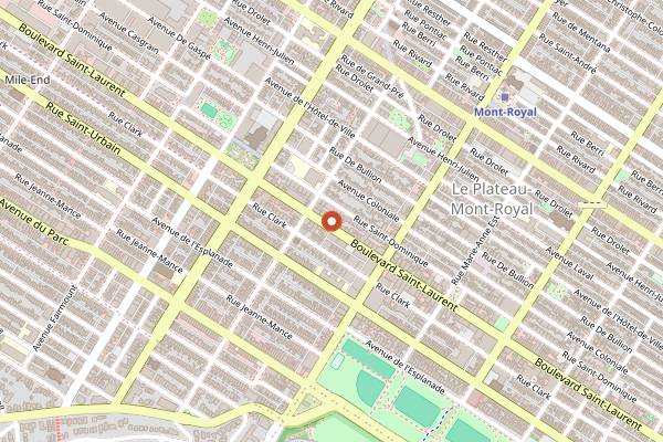 Map showing Aux Vivres in Montreal