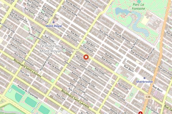 Map showing Cabaret l'Enfer in Montreal