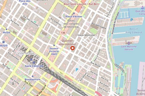 Map showing Monarque in Montreal