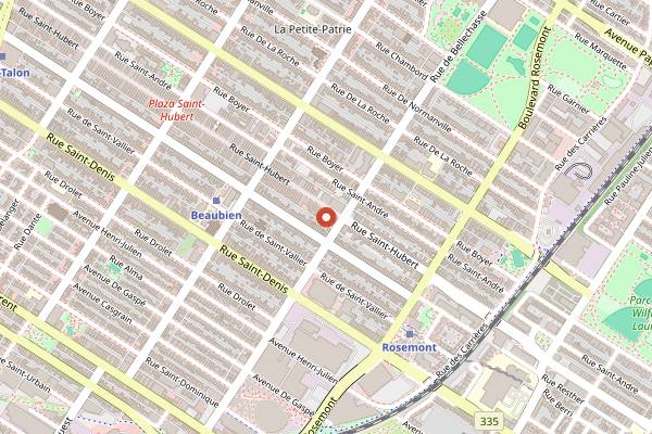 Map showing Montreal Plaza in Montreal