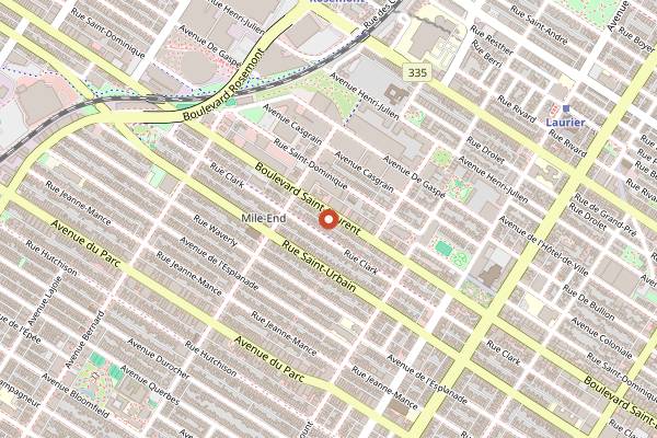 Map showing Sushi Nishinokaze in Montreal