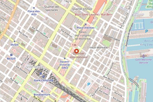 Map showing Toque! in Montreal
