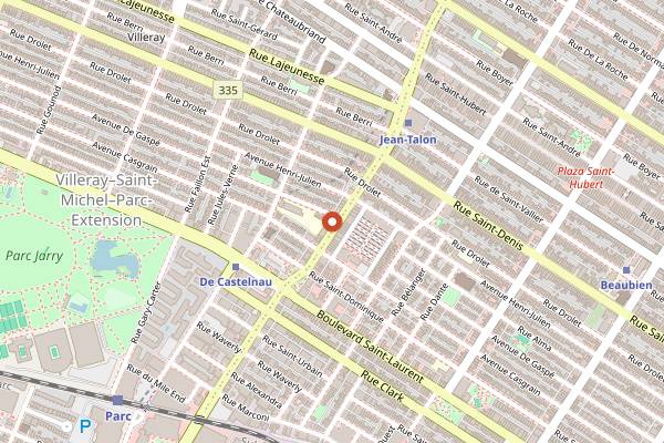 Map showing Le Petit Alep in Montreal