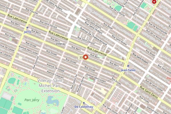 Map showing Moccione in Montreal