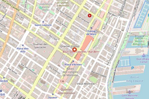 Map showing Nouilles de Lan Zhou in Montreal