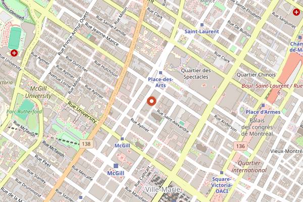 Map showing Bar Furco in Montreal