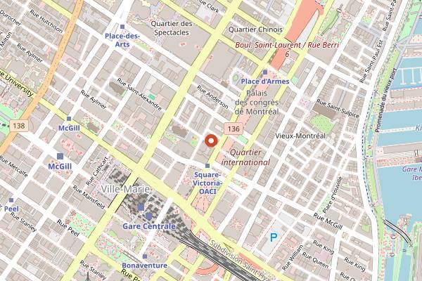 Map showing Le Mal Necessaire in Montreal