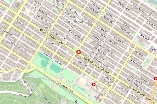 Map showing Big in Japan in Montreal