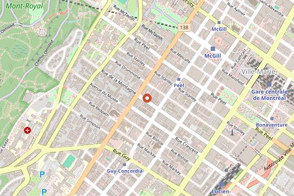 Map showing Cloakroom Bar in Montreal