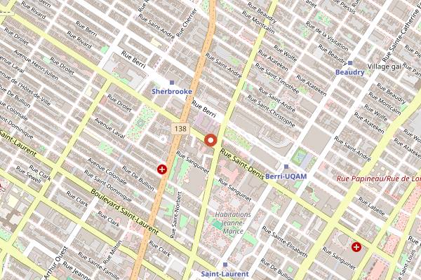 Map showing Le 4e Mur in Montreal