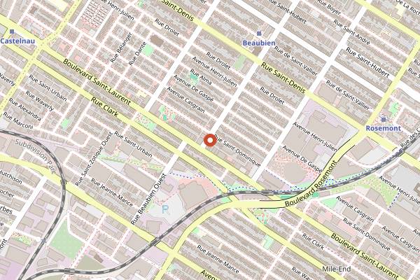 Map showing Notre-Dame-des-Quilles in Montreal