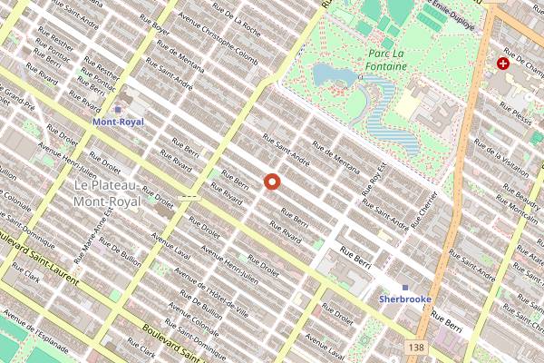 Map showing Au Pied de Cochon in Montreal