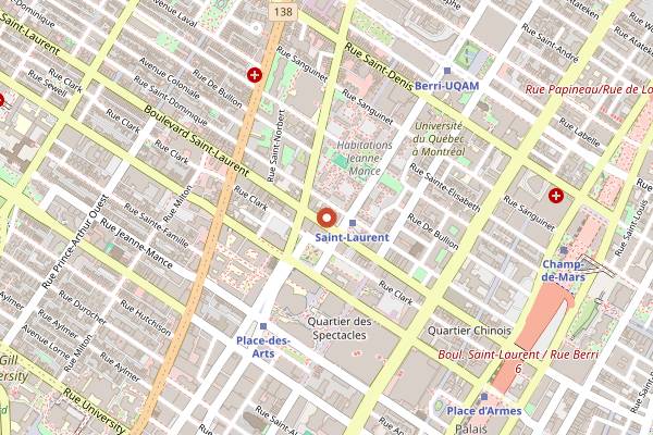 Map showing Bouillon Bilk in Montreal