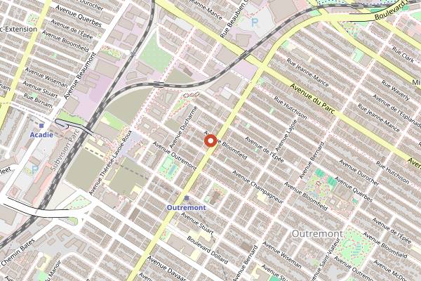Map showing Damas in Montreal