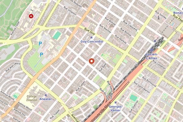 Map showing Kazu in Montreal