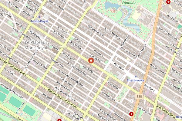 Map showing L'Express in Montreal