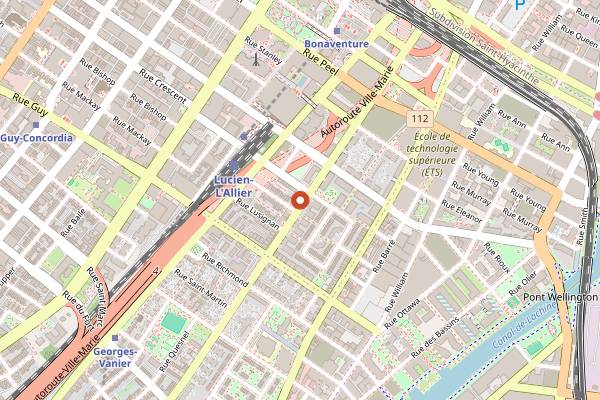 Map showing Nora Gray in Montreal