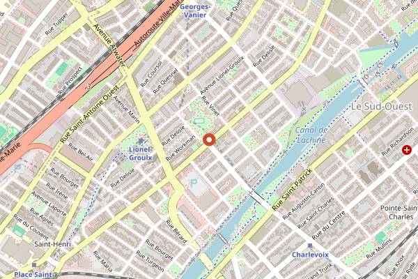 Map showing Vin Papillon in Montreal