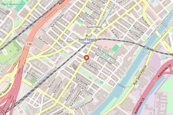 Map showing Tacos Frida in Montreal